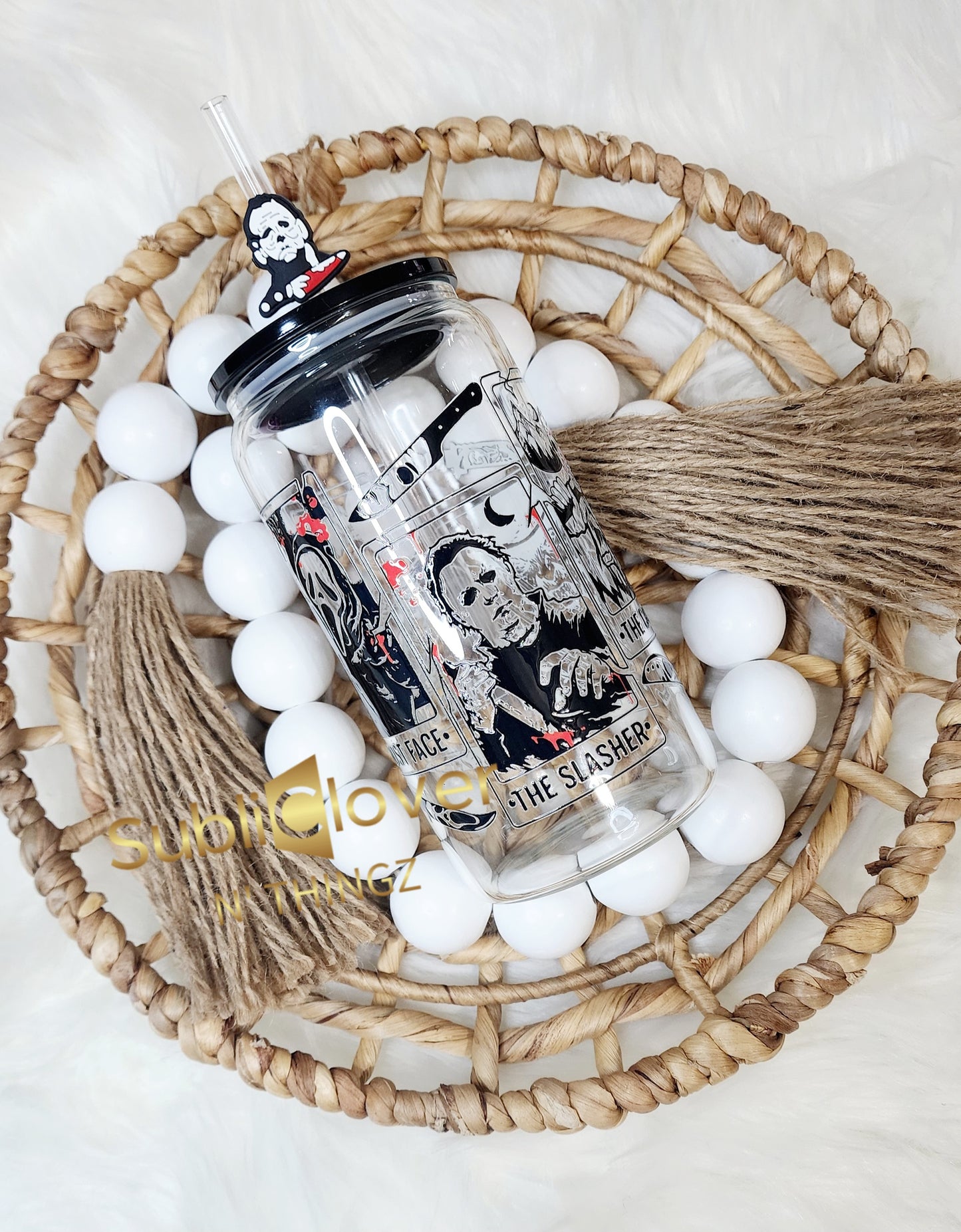 Horror Characters Halloween Tarot Cards Tumbler