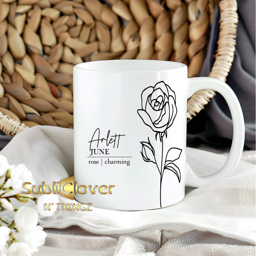 Personalized Birth Month Flower Mug