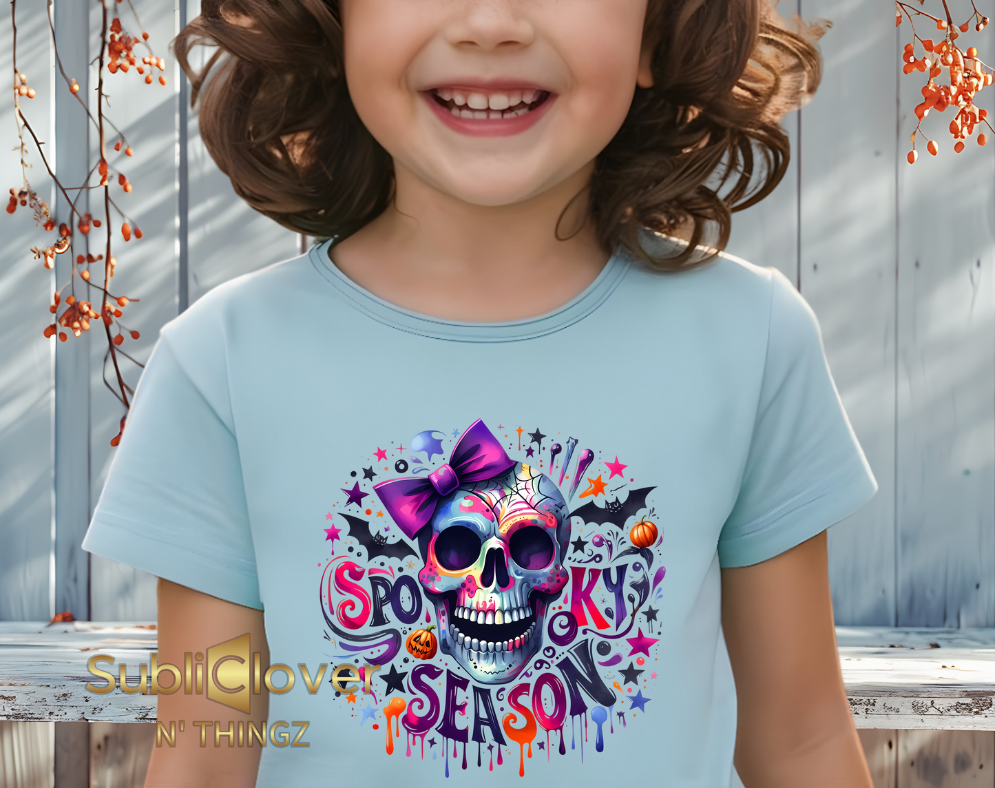 Spooky Skull & Bow T-Shirt