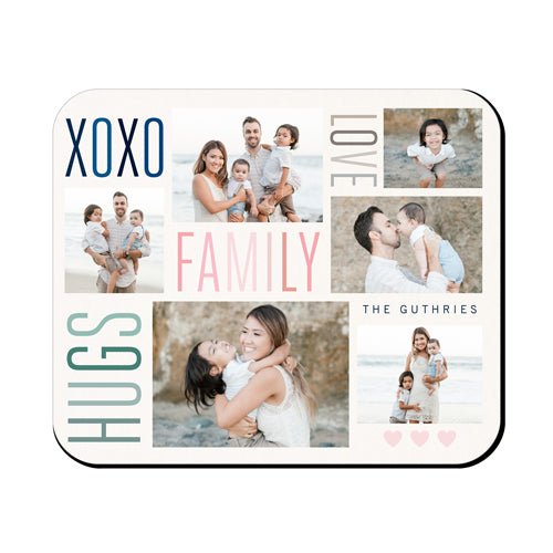 XoXo Family Love Hugs Watercolor Mouse Pad